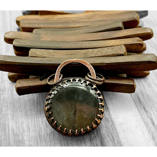 Copper Turkey Feather Necklace