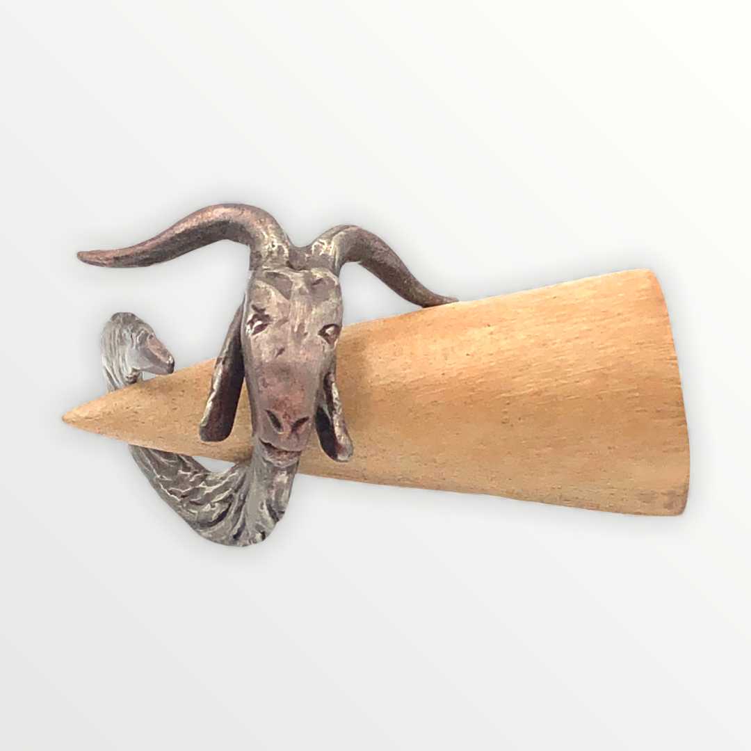 Long Horned Billy Goat Wrap Ring SALE $60