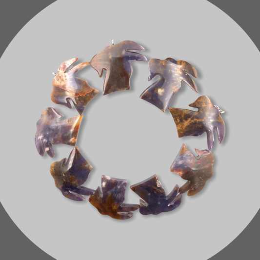 Purple Plume Jasper Goat Head Necklace