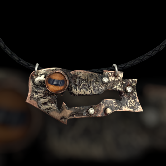 Mixed Metal Eye Abstract Necklace