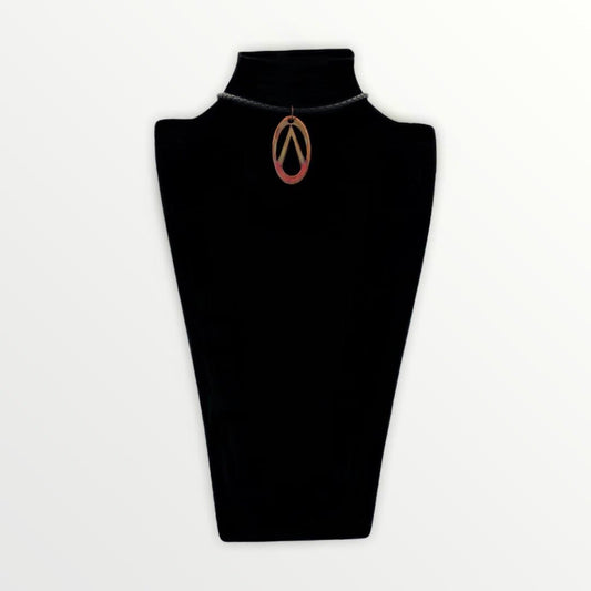 Flame Painted Geometric Necklace