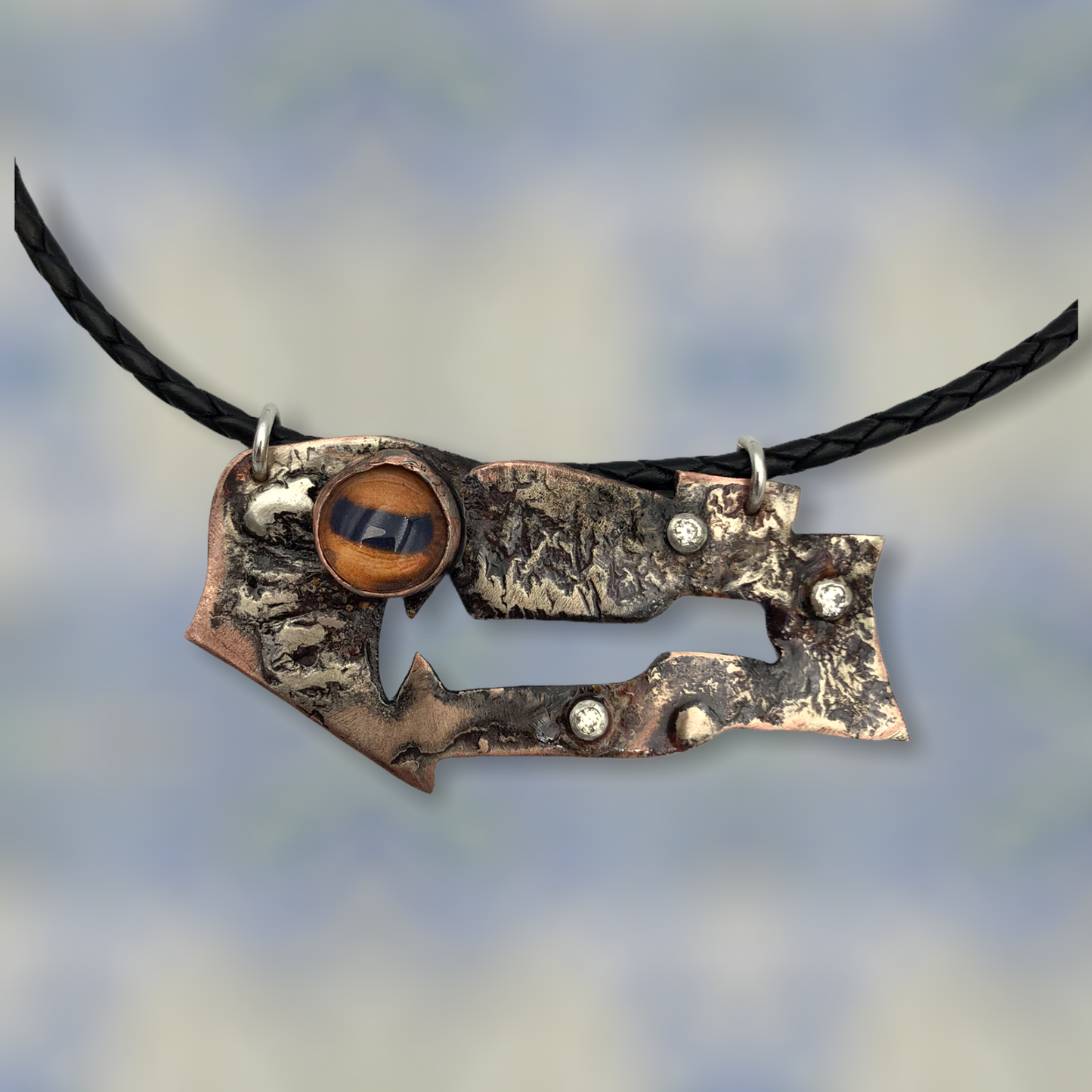 Mixed Metal Eye Abstract Necklace