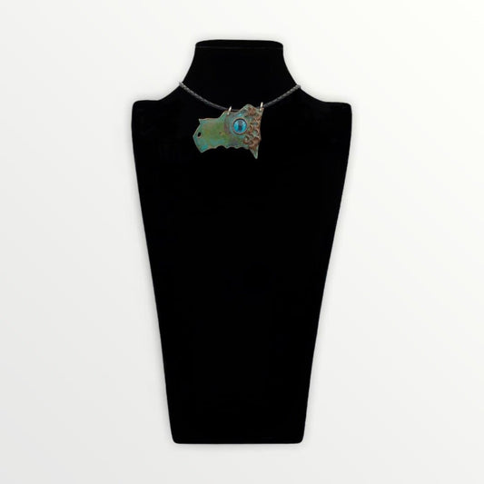 Abstract Copper Dinosaur Necklace