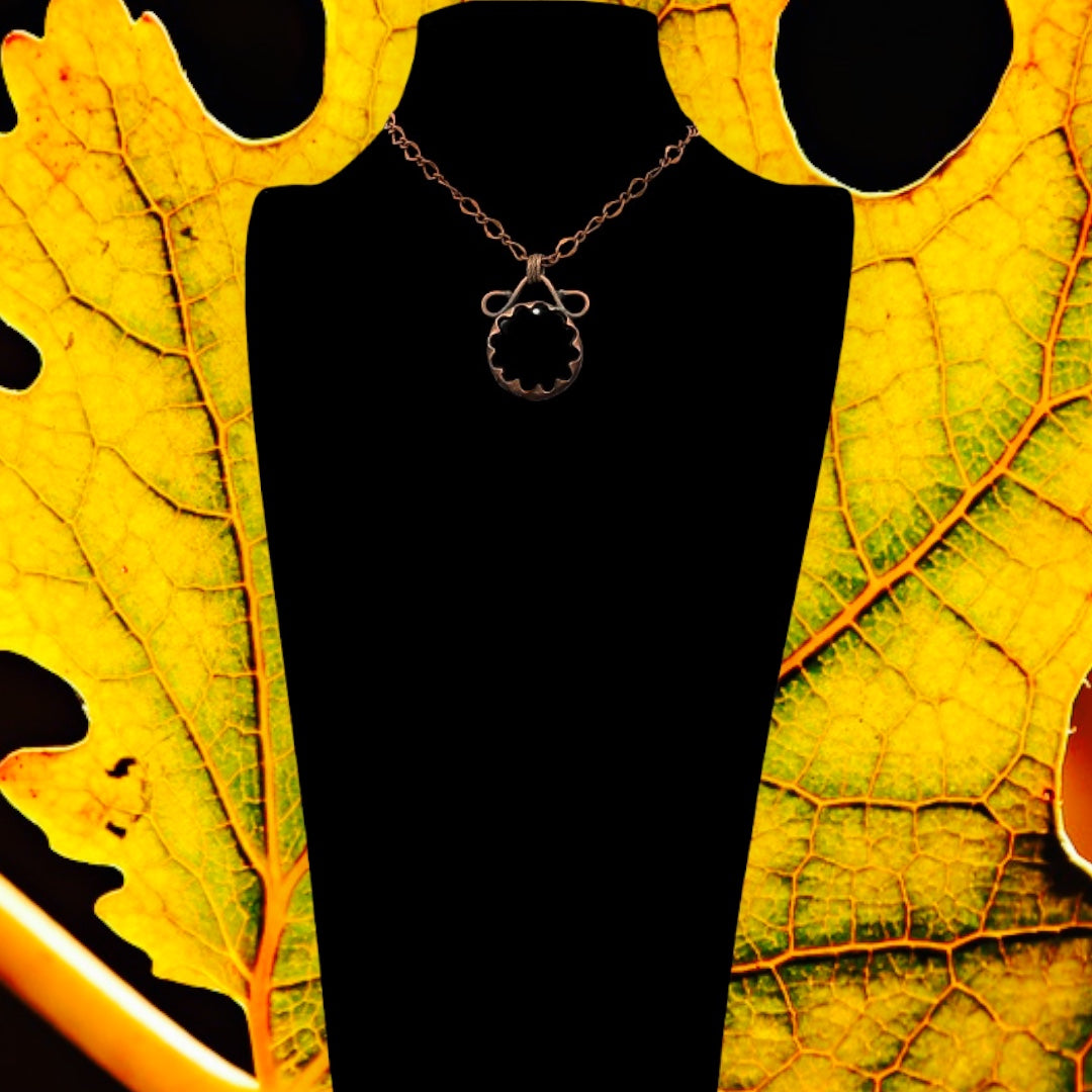 Copper and Meteorite Stone Stone Necklace