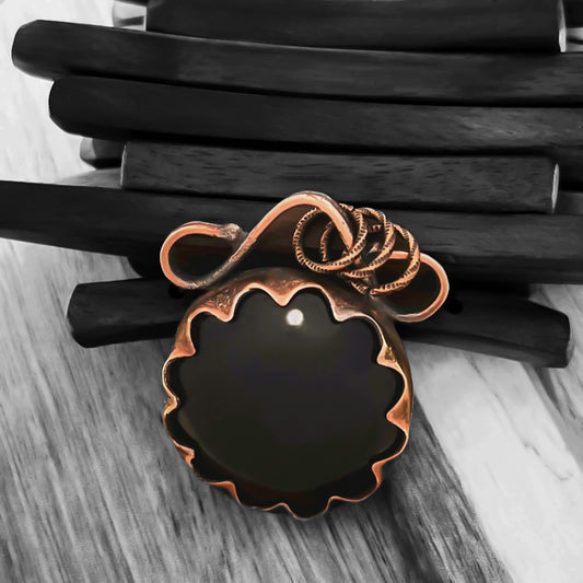 Copper and Meteorite Stone Stone Necklace