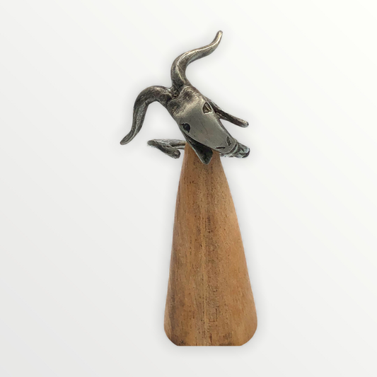 Long Horned Billy Goat Wrap Ring SALE $60