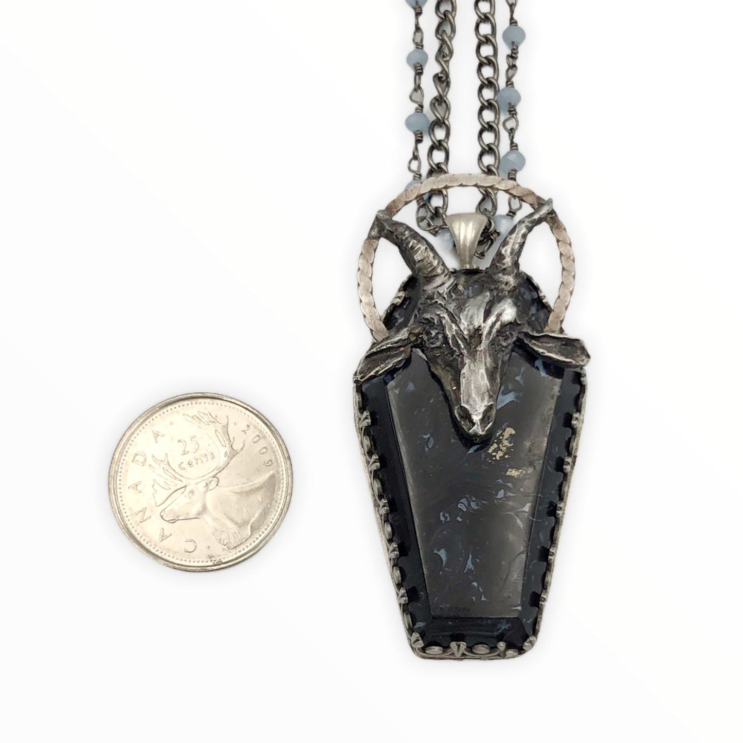 Baphomet Goat Head Agate Necklace