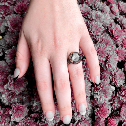 Copper Turkey Feather Ring Size 7