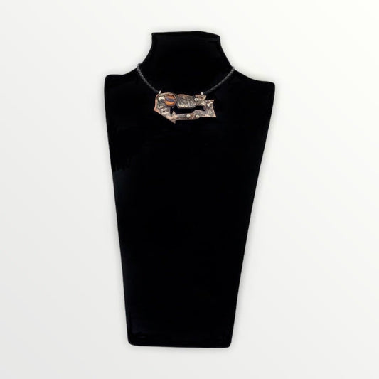 Mixed Metal Eye Abstract Necklace