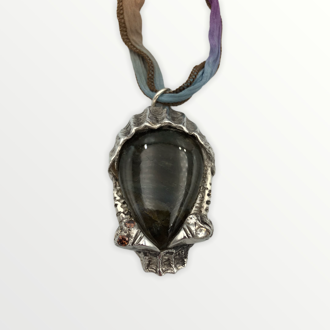 Silver Vultures Labradorite Necklace SALE PRICE $140