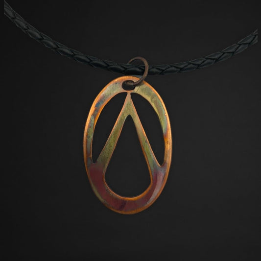 Flame Painted Geometric Necklace