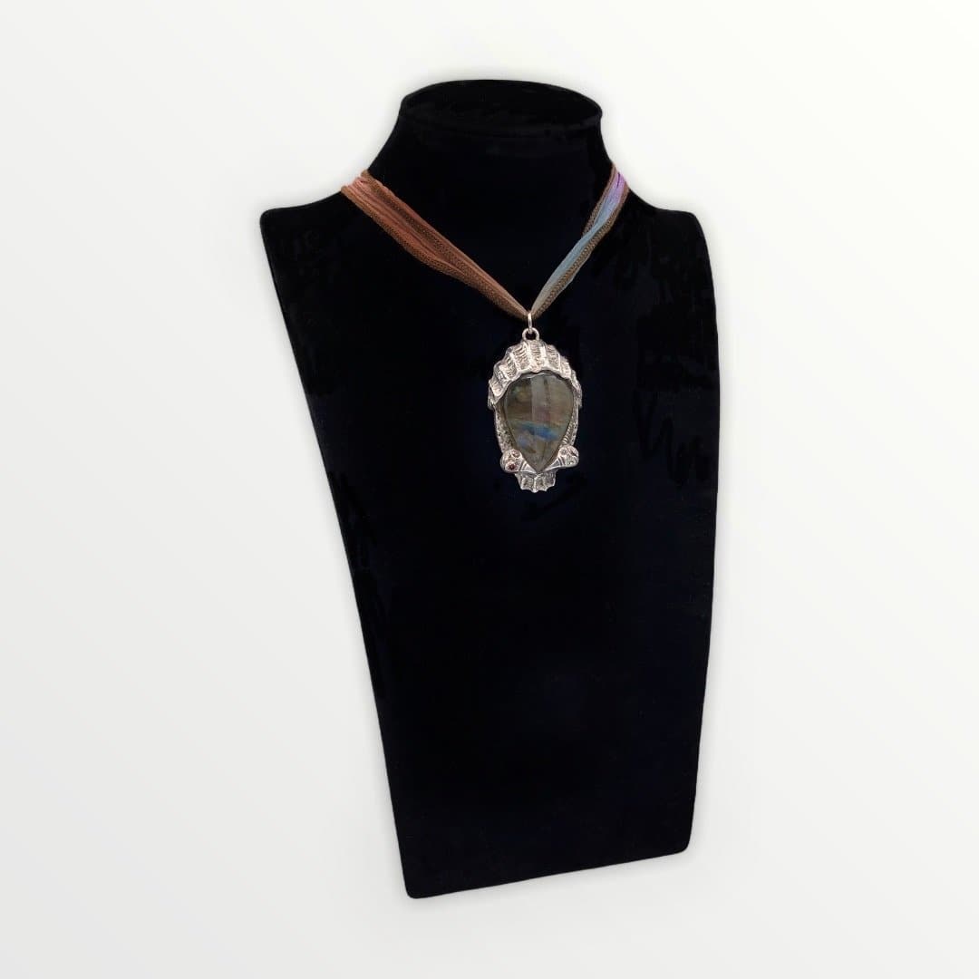 Silver Vultures Labradorite Necklace SALE PRICE $140