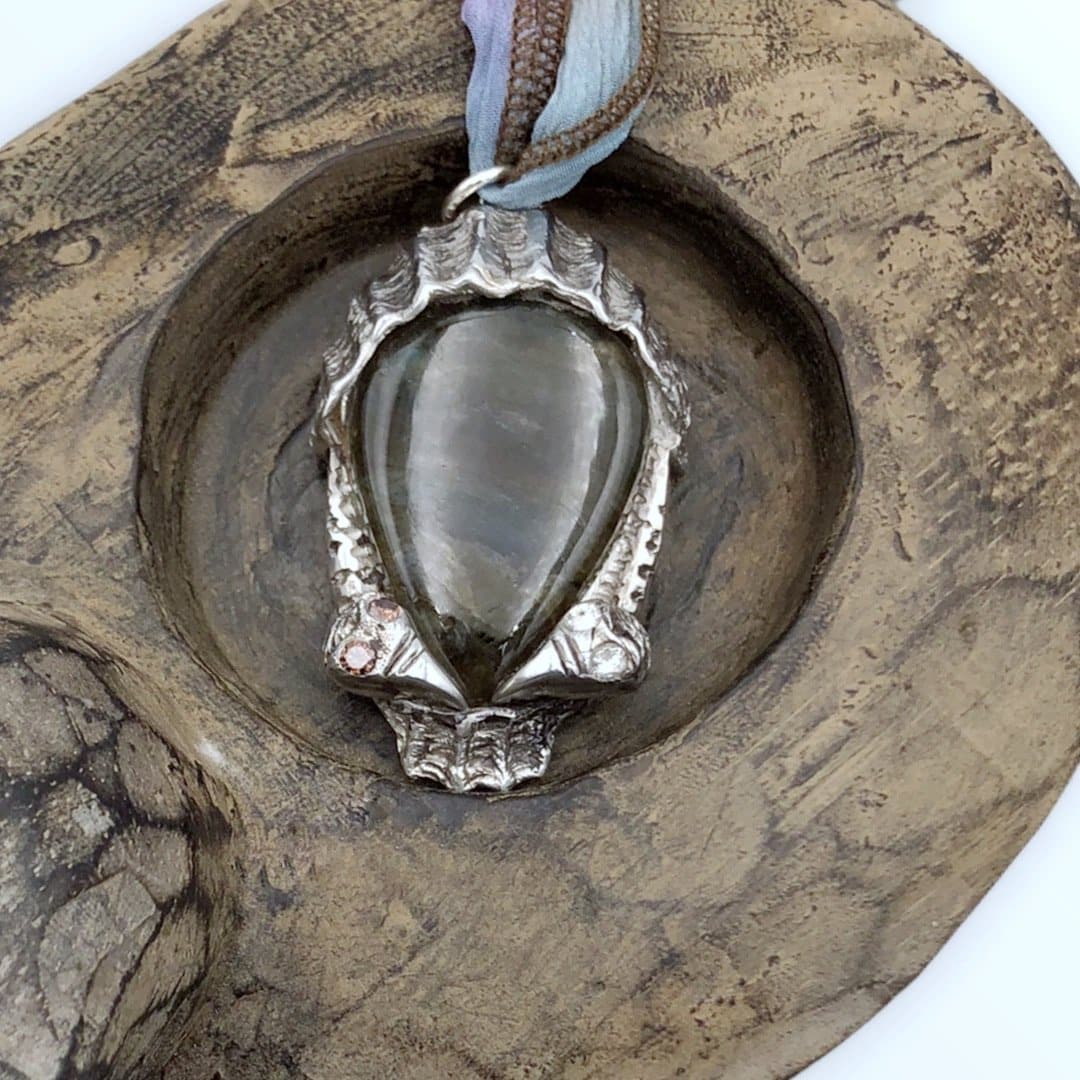 Silver Vultures Labradorite Necklace SALE PRICE $140