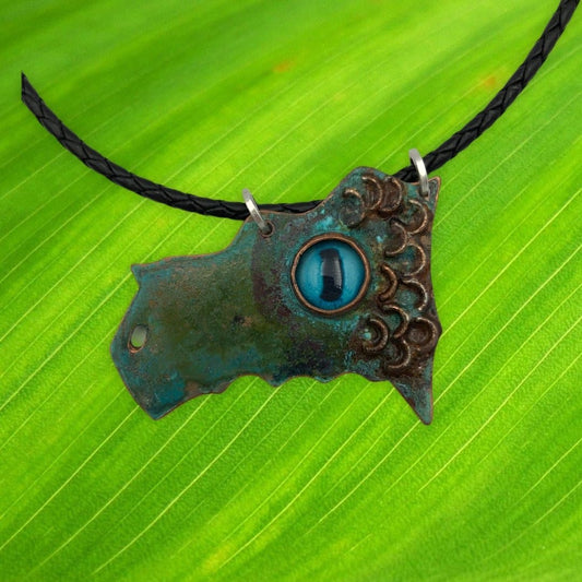 Abstract Copper Dinosaur Necklace