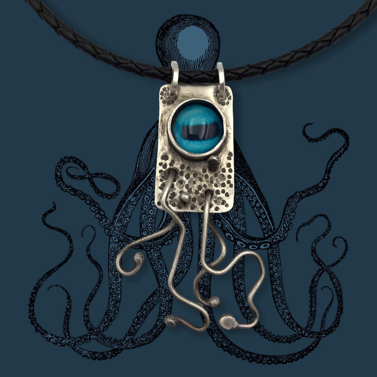 Silver Squid Brutalist Necklace
