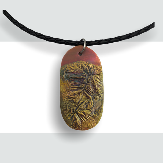 Flame Painted Mixed Metal Necklace